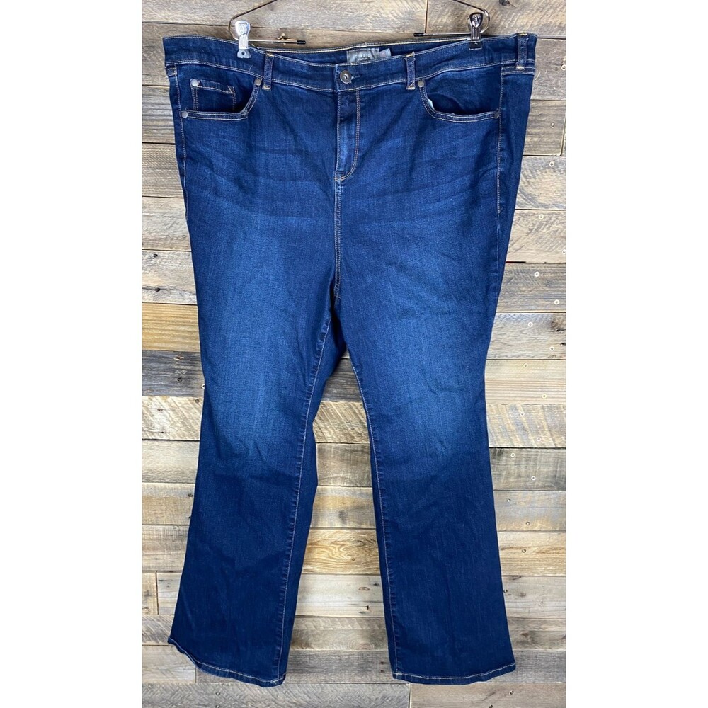 Torrid Women's Plus Sz 24R Straight Stretch Plain Pocket Blue Jeans